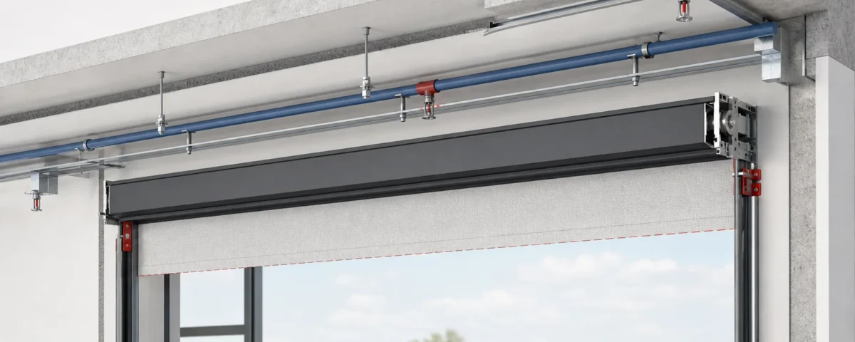 Sprinkler tesisatı ve yangın perdesi başlık kutusu koordinasyonu
